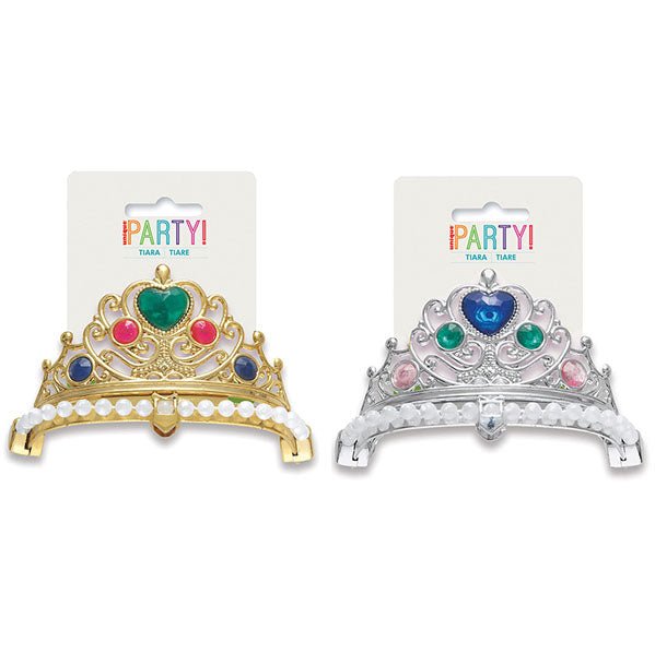 Jewelled Tiara - Gold & Silver (Pack of 2) - The Party Marketplace
