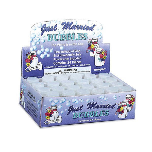 Just Married Bubbles (Pack of 24) - The Party Marketplace