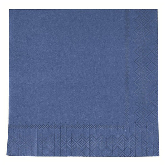 Lapis Blue Fringe Luncheon Napkins (Pack of 16) - The Party Marketplace