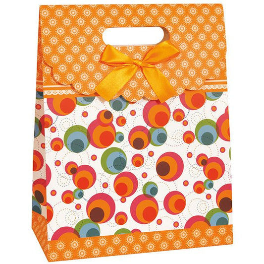 Large Gift Bag - Orange Geo Purse - The Party Marketplace