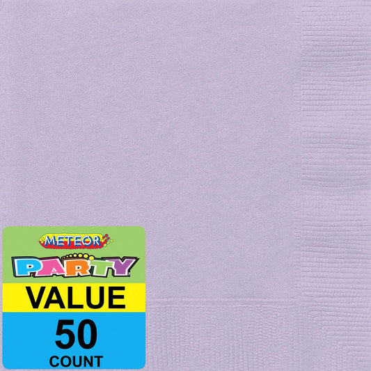 Lavender Beverage Napkins (Pack of 50) - The Party Marketplace