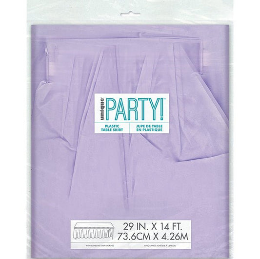 Lavender Plastic Tableskirt 73cm x 4.3m - The Party Marketplace