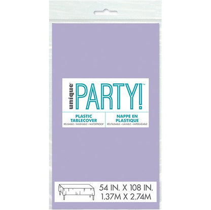 Lavender Rectangular Plastic Tablecover 137cm x 274cm - The Party Marketplace