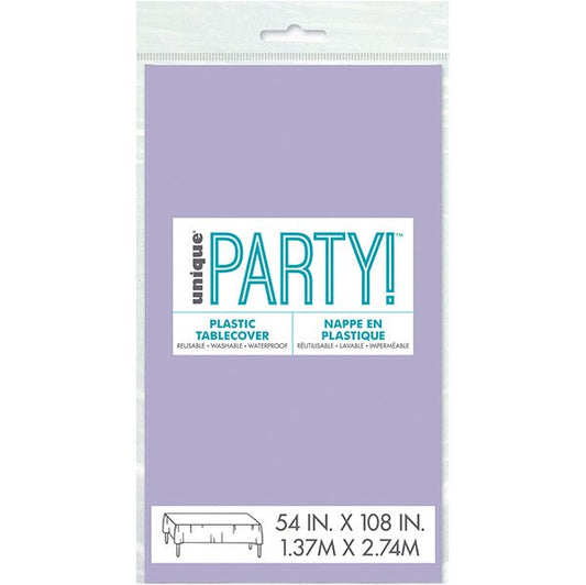 Lavender Rectangular Plastic Tablecover 137cm x 274cm - The Party Marketplace