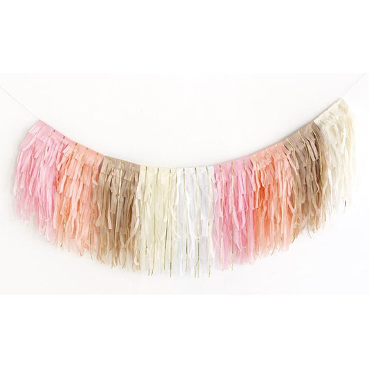 Layered Tissue Fringe Garland With Foil Strands - 2.1m - The Party Marketplace