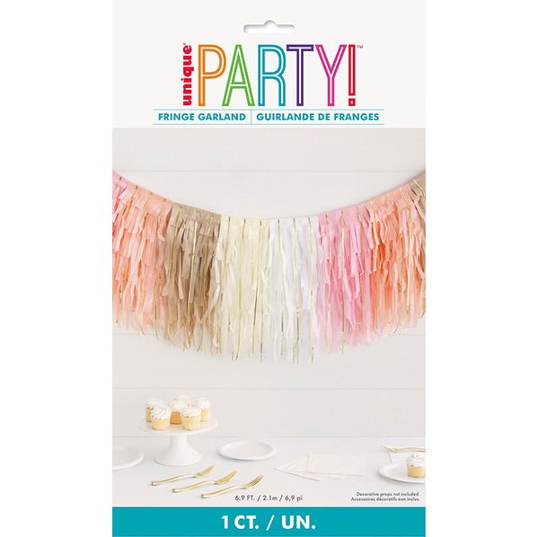 Layered Tissue Fringe Garland With Foil Strands - 2.1m - The Party Marketplace