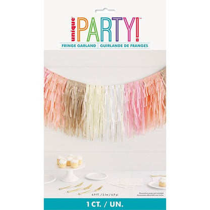 Layered Tissue Fringe Garland With Foil Strands - 2.1m - The Party Marketplace