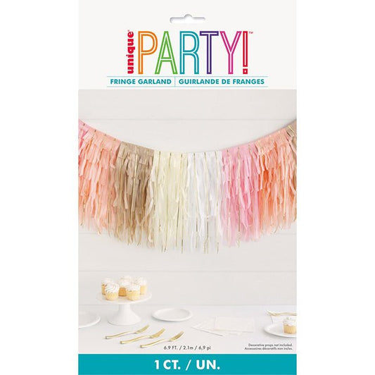 Layered Tissue Fringe Garland With Foil Strands - 2.1m - The Party Marketplace