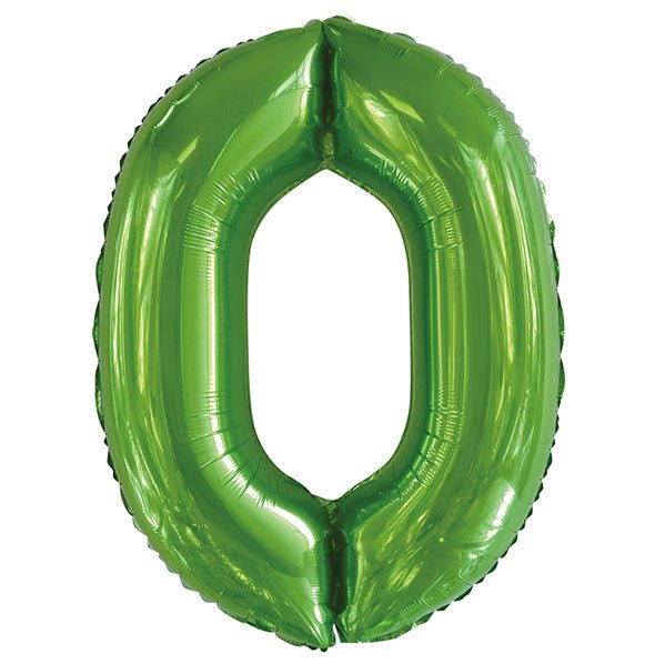 Lime Green "0" Numeral Foil Balloon (86cm) - The Party Marketplace