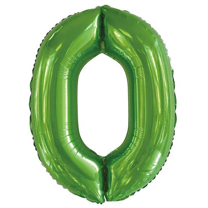 Lime Green "0" Numeral Foil Balloon (86cm) - The Party Marketplace