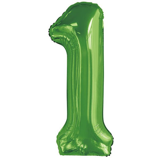 Lime Green "1" Numeral Foil Balloon (86cm) - The Party Marketplace