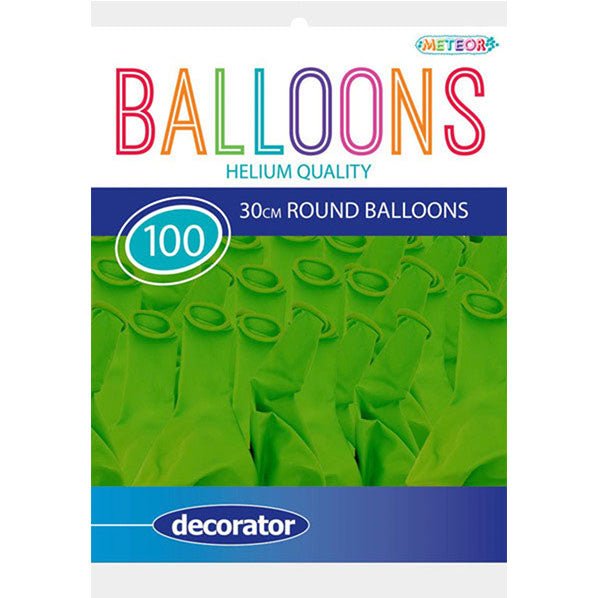 Lime Green Decorator Balloons 30cm (Pack of 100) - The Party Marketplace