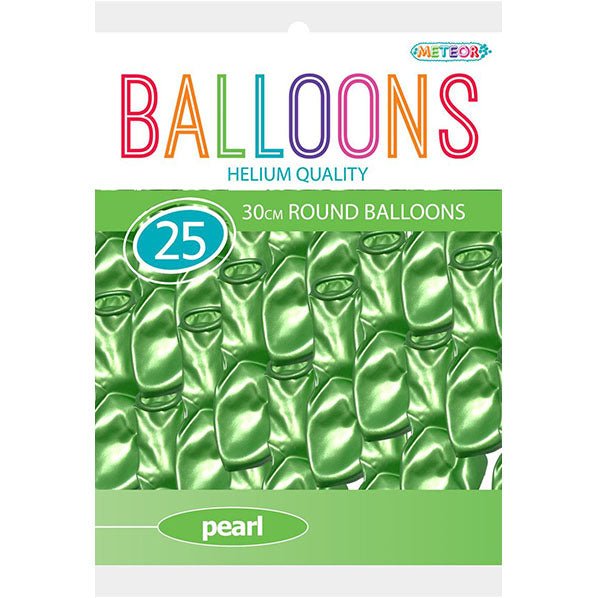 Lime Green Pearl Balloons 30cm (Pack of 25) - The Party Marketplace