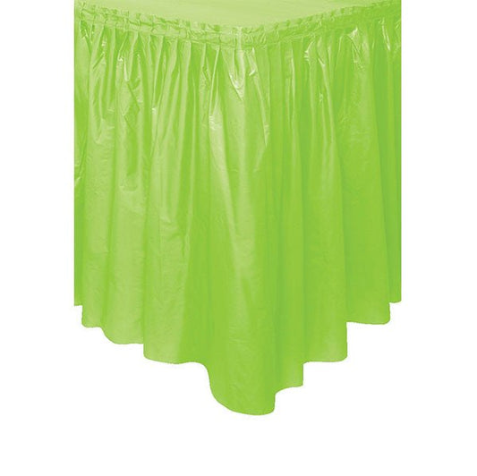 Lime Green Plastic Tableskirt 73cm x 4.3m - The Party Marketplace