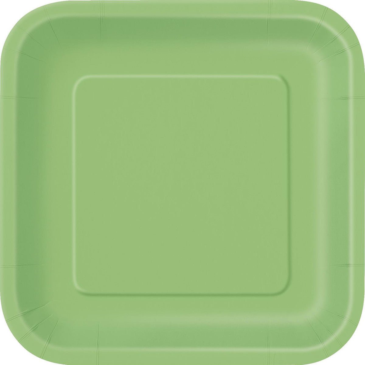 Lime Green Square Paper Plates 18cm (Pack of 8) - The Party Marketplace