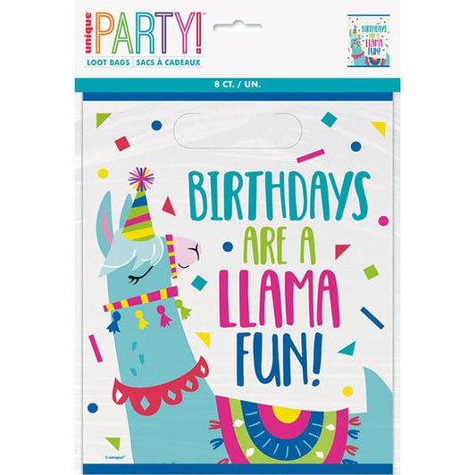 Llama Birthday Loot Bags (Pack of 8) - The Party Marketplace