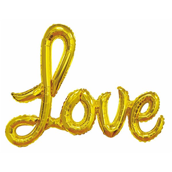 "Love" Gold Foil Balloon Banner Kit - The Party Marketplace