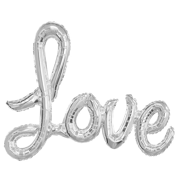 "Love" Silver Foil Balloon Banner Kit - The Party Marketplace