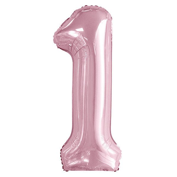 Lovely Pink "1" Numeral Foil Balloon (86cm) - The Party Marketplace