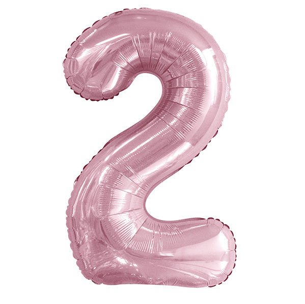 Lovely Pink "2" Numeral Foil Balloon (86cm) - The Party Marketplace