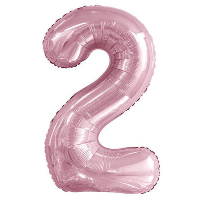 Lovely Pink "2" Numeral Foil Balloon (86cm) - The Party Marketplace