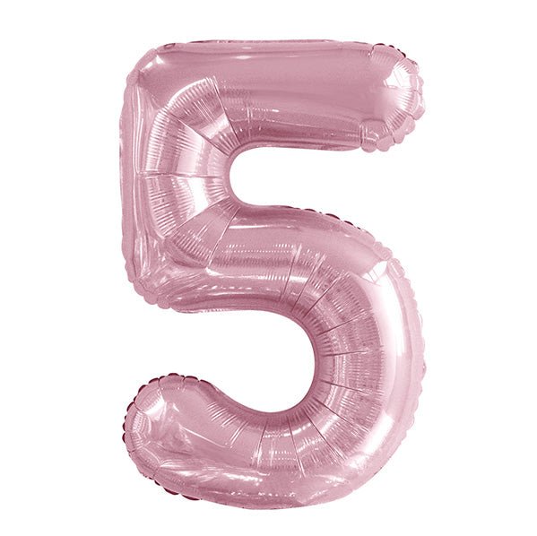 Lovely Pink "5" Numeral Foil Balloon (86cm) - The Party Marketplace