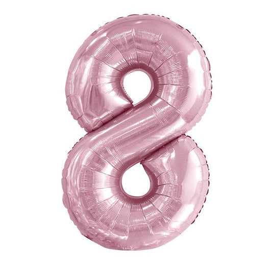 Lovely Pink "8" Numeral Foil Balloon (86cm) - The Party Marketplace