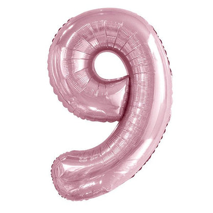 Lovely Pink "9" Numeral Foil Balloon (86cm) - The Party Marketplace