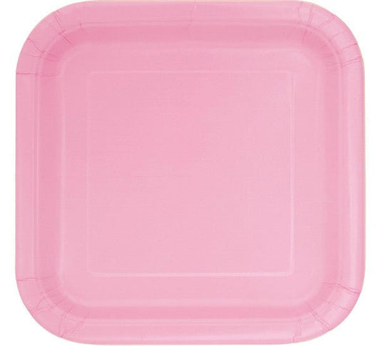 Lovely Pink Square Paper Plates 18cm (Pack of 8) - The Party Marketplace