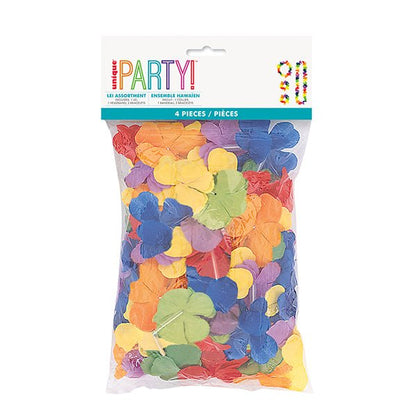 Luau 4 Piece Flower Lei Set - Multicolour - The Party Marketplace
