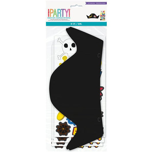 Make Your Own Party Hats - Ahoy Pirate (Pack of 8) - The Party Marketplace