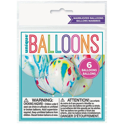 Marbleized Balloons 30cm (Pack of 6) - The Party Marketplace