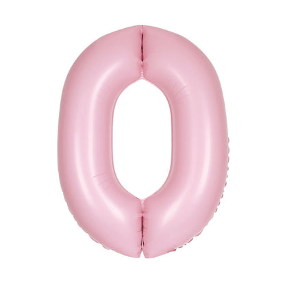 Matte Lovely Pink "0" Numeral Foil Balloon (86cm) - The Party Marketplace