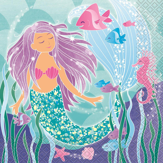 Mermaid Luncheon Napkins (Pack of 16) - The Party Marketplace