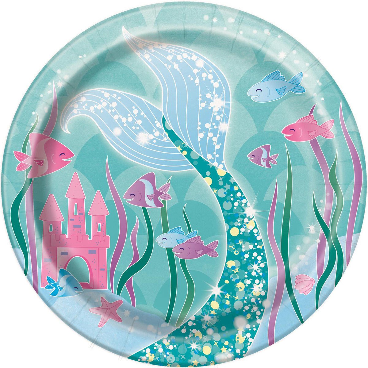 Mermaid Paper Plates 18cm (Pack of 8) - The Party Marketplace