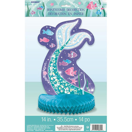 Mermaid Tail Honeycomb Centrepiece 35cm - The Party Marketplace