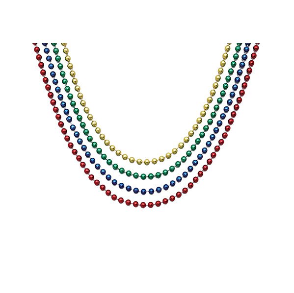 Metallic Bead Necklace - Assorted (Pack of 4) - The Party Marketplace