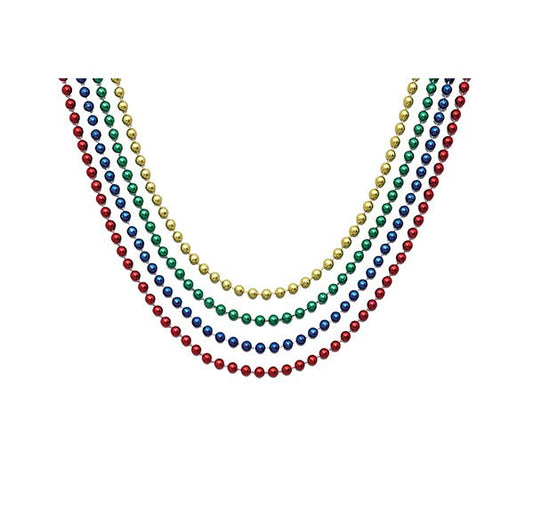 Metallic Bead Necklace - Assorted (Pack of 4) - The Party Marketplace