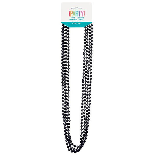 Metallic Bead Necklace - Black (Pack of 4) - The Party Marketplace