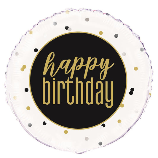Metallic Birthday "Happy Birthday" Foil Balloon 45cm - The Party Marketplace