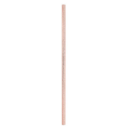 Metallic Rose Gold Foil Paper Straws (Pack of 10) - The Party Marketplace