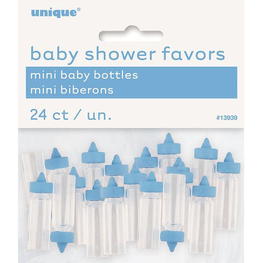 Mini Baby Bottles - Blue (Pack of 24) - The Party Marketplace