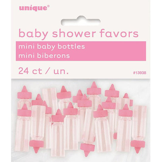 Mini Baby Bottles - Pink (Pack of 24) - The Party Marketplace