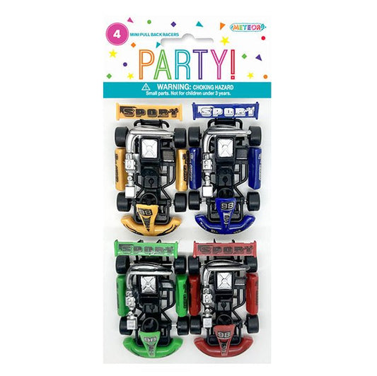 Mini Pullback Racers (Pack of 4) - The Party Marketplace
