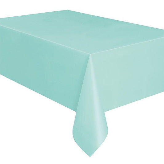 Mint Rectangular Plastic Tablecover 137cm x 274cm - The Party Marketplace