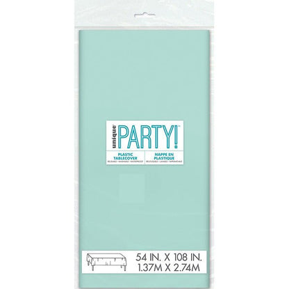 Mint Rectangular Plastic Tablecover 137cm x 274cm - The Party Marketplace