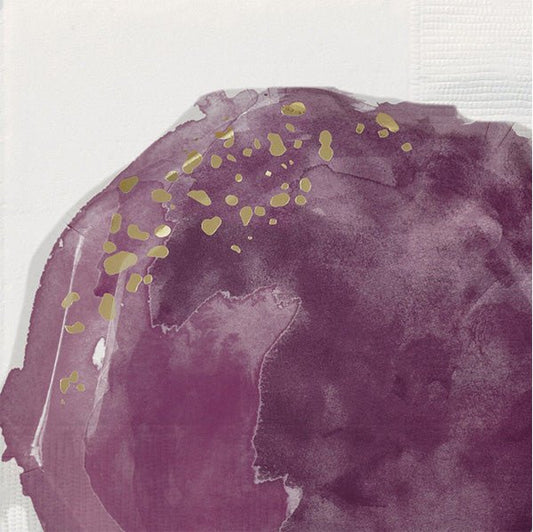 Modern Gold & Purple Foil Stamped Luncheon Napkins (Pack of 16) - The Party Marketplace