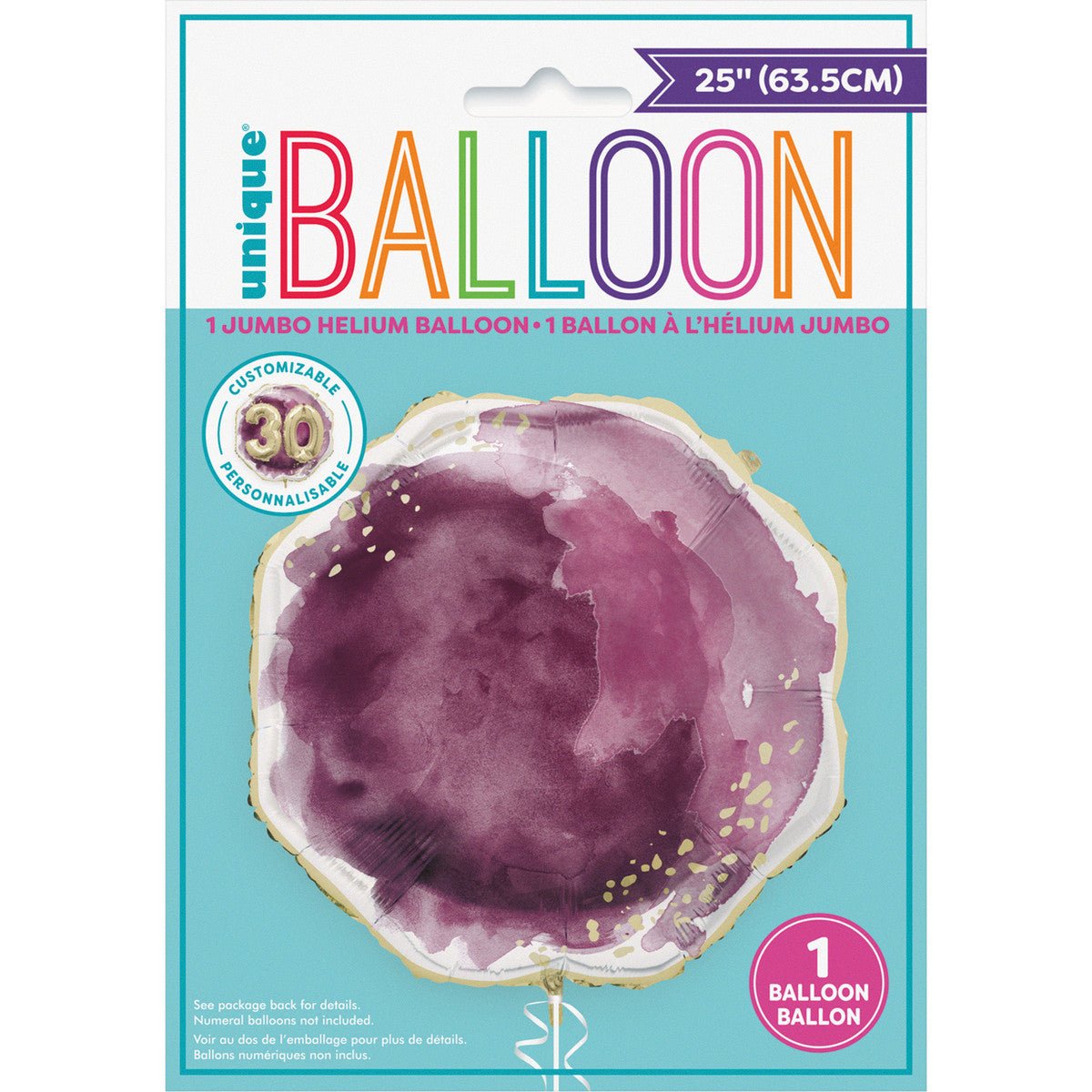 Modern Gold & Purple Octagonal Shaped Foil Balloon 63.5cm - The Party Marketplace
