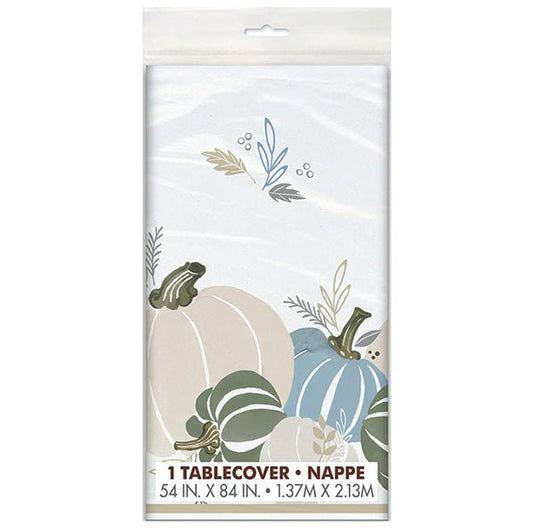 Modern Pastel Pumpkin Printed Tablecover 137cm x 213cm - The Party Marketplace