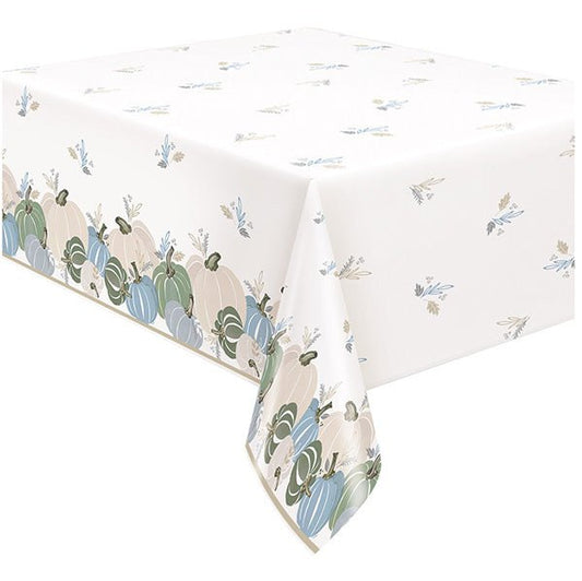 Modern Pastel Pumpkin Printed Tablecover 137cm x 213cm - The Party Marketplace